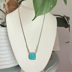 Silpada 925 Sterling Silver Turquoise Black Onyx Reversible Pendant Necklace